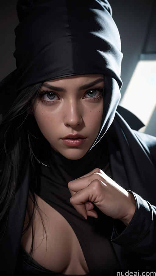 related ai porn images free for Close-up View Bedroom Dark Lighting Serious Ninja