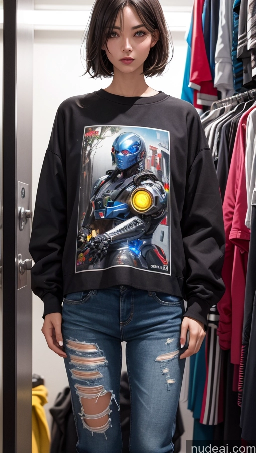 related ai porn images free for Close-up View Casual Cyborg Changing Room