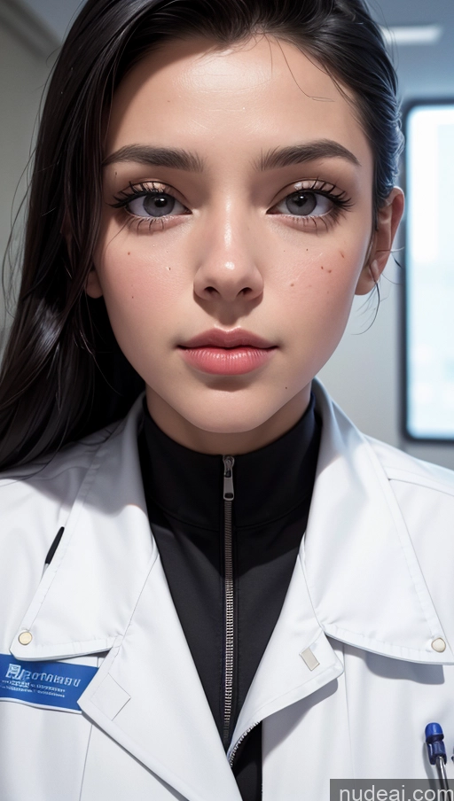 related ai porn images free for Close-up View Black Hair Slicked Hospital Jacket