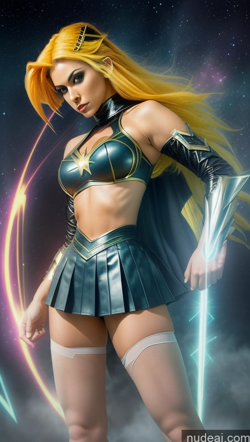 related ai porn images free for Superheroine Several Busty Muscular Abs School Uniform, Cleavage Cutout, Clothing Cutout, Pleated Skirt, Thighhighs Super Saiyan Persian Surrealist Space Superhero Futuristic Powering Up