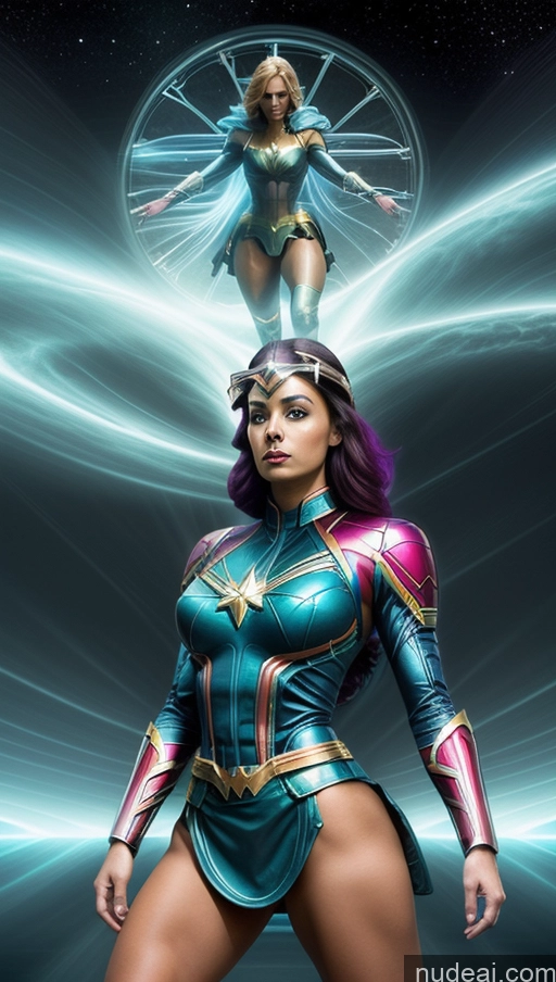 related ai porn images free for Several Busty Muscular Abs School Uniform, Cleavage Cutout, Clothing Cutout, Pleated Skirt, Thighhighs Surrealist Space Superhero Futuristic Powering Up Bodybuilder Captain Marvel