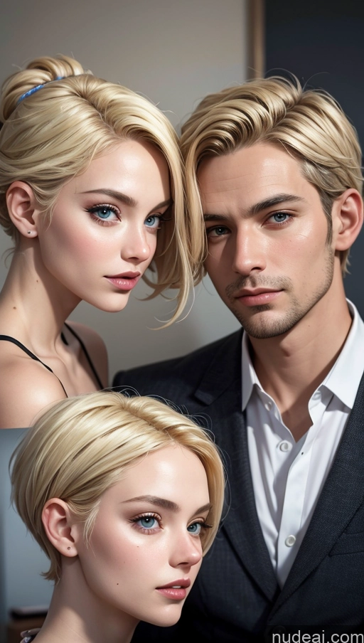 related ai porn images free for Woman + Man Blonde Pixie Office Close-up View Dress
