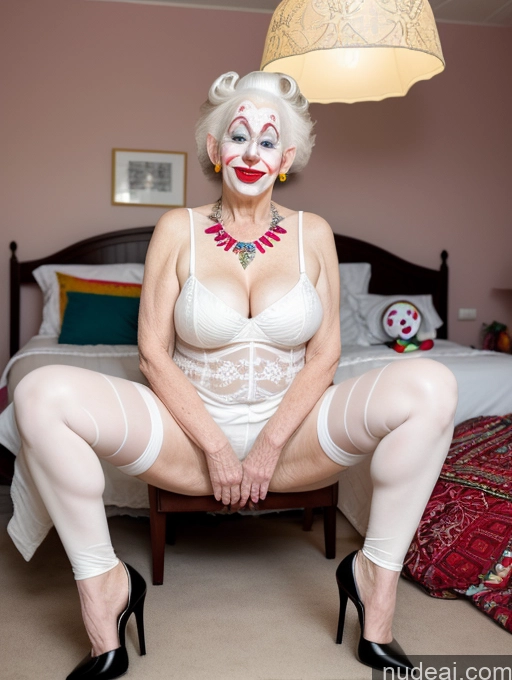 related ai porn images free for 70s White Hair Hair Bun High Heels Fairer Skin Bedroom Spreading Legs Clown