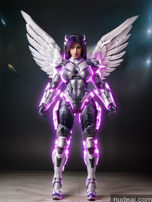 related ai porn images free for Woman Bodybuilder Cyborg Busty Muscular Abs Black Hair Purple Hair Bobcut Asian Latina Front View Angel Mech Suit Sci-fi Armor Space Suit SuperMecha: A-Mecha Musume A素体机娘 Neon Lights Clothes: Purple Has Wings