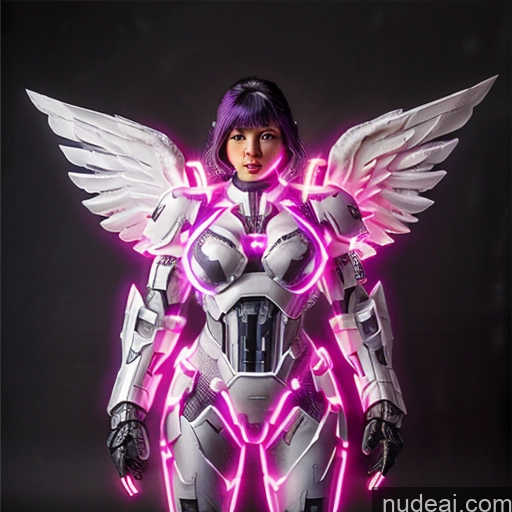 related ai porn images free for Woman Bodybuilder Cyborg Busty Muscular Abs Black Hair Purple Hair Bobcut Asian Latina Front View Angel Mech Suit Sci-fi Armor Space Suit SuperMecha: A-Mecha Musume A素体机娘 Neon Lights Clothes: Purple Has Wings