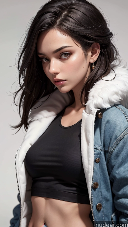 related ai porn images free for Close-up View Fur Tank Top Jacket