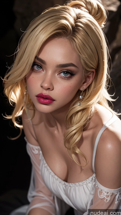 related ai porn images free for Blonde Close-up View Detailed Nightgown Dark Lighting Pouting Lips Cave Lipstick Bending Over White Dark Skin
