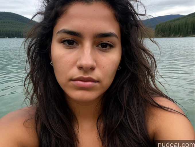 related ai porn images free for 18 Woman Serious Beautiful Perfect Boobs Black Hair Lake Messy Bikini Native American Close-up View