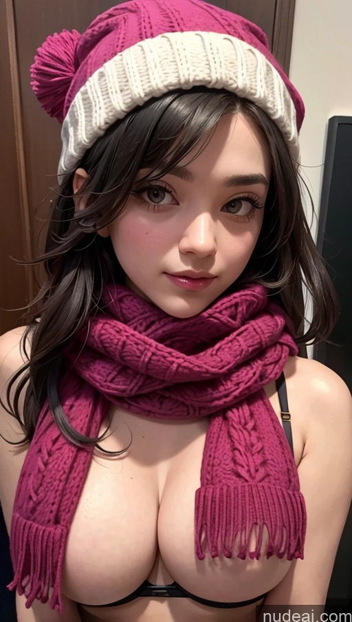 related ai porn images free for Close-up View Push-up Bra Skinny Scarf Small Tits Hat Black Hair Long Hair