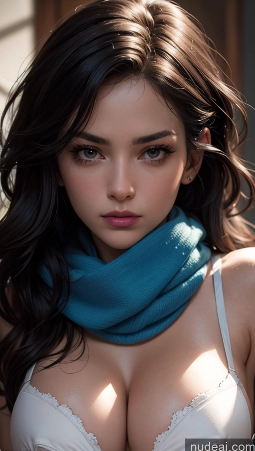 related ai porn images free for Close-up View Push-up Bra Skinny Scarf Small Tits Black Hair Long Hair Serious