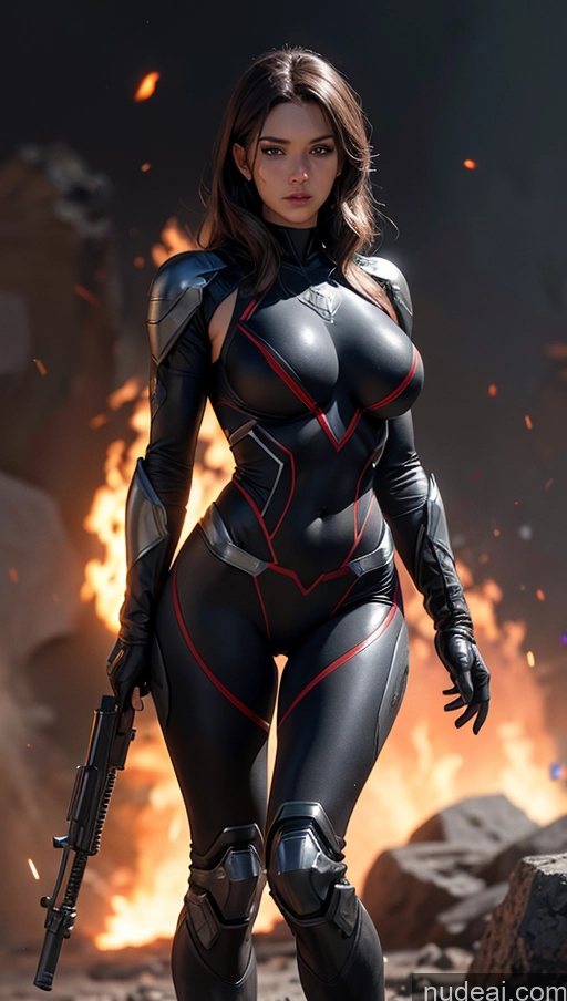 related ai porn images free for Superhero Sci-fi Armor Military Perfect Boobs Muscular Abs Several Battlefield Superheroine