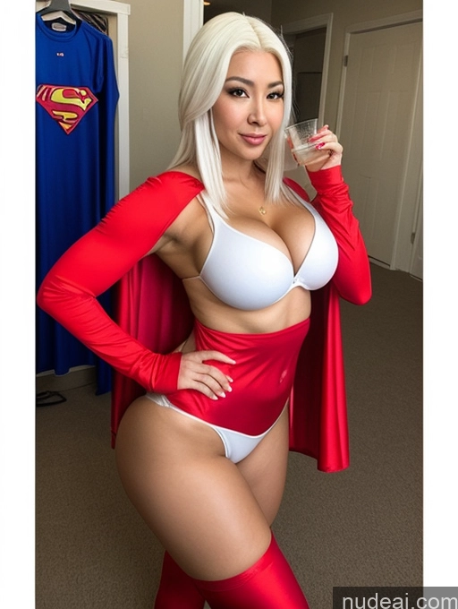 related ai porn images free for Busty Perfect Boobs Big Ass Perfect Body Sexy Face Woman 40s White Hair Asian Two Superhero Cosplay Party