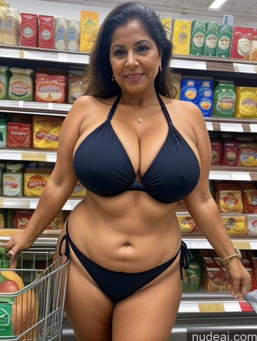 related ai porn images free for Milf One Busty Huge Boobs Thick Tanned Skin 80s Front View Microkini Thong Indian Grocery