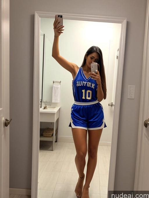 related ai porn images free for Brunette Long Hair One T-pose Bathroom Sexy Face Mirror Selfie Latina Basketball Front View