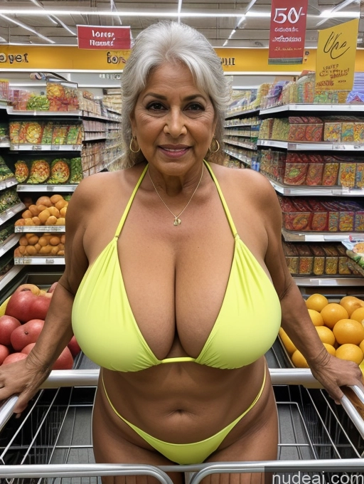 related ai porn images free for Milf One Busty Huge Boobs Thick Tanned Skin 80s Indian Grocery Front View Microkini Thong