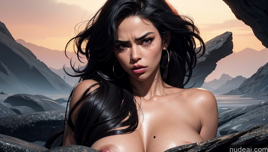 related ai porn images free for Black Hair Angry 40s Woman + Man Two Perfect Boobs Pubic Hair Big Hips Perfect Body Dark Skin Straight Black Surrealist Mountains Blowjob Nude Bright Lighting Detailed