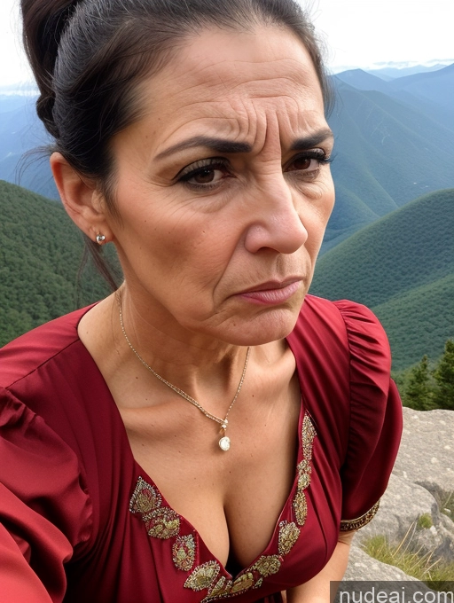 related ai porn images free for Milf Skinny Short 60s Angry Black Hair Jewish Ponytail Mountains Dress Traditional High Heels Front View Two