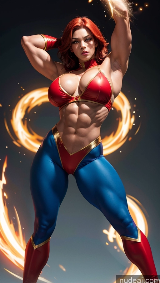 related ai porn images free for Busty Abs Several Ginger Latina Superhero Powering Up Bodybuilder