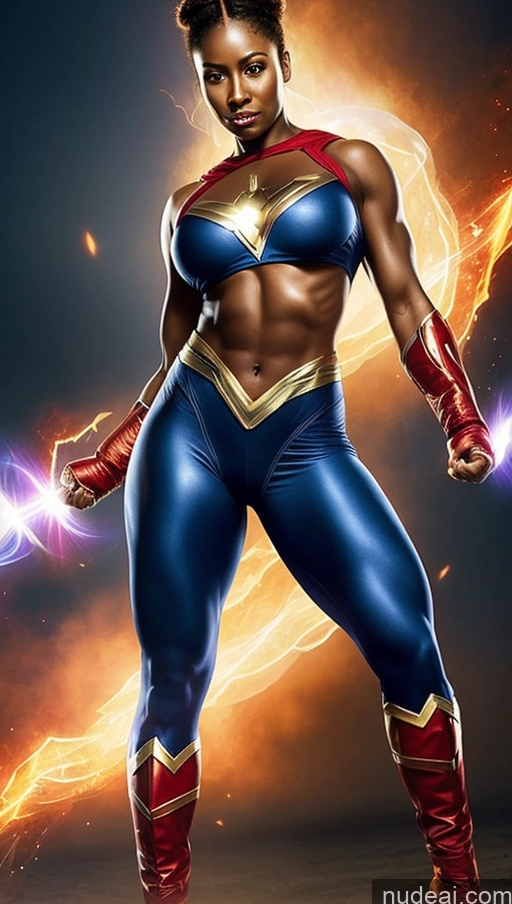 related ai porn images free for Busty Abs Several Ginger Superhero Powering Up Black Muscular
