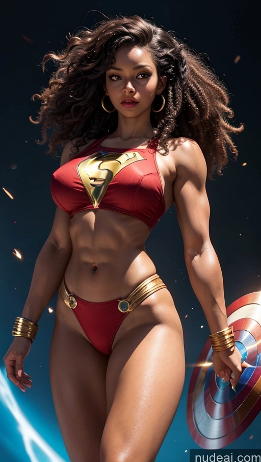related ai porn images free for Busty Abs Several Ginger Superhero Powering Up Black Muscular Curly Hair