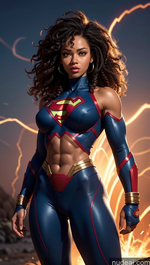 related ai porn images free for Busty Abs Several Ginger Superhero Powering Up Black Muscular Curly Hair