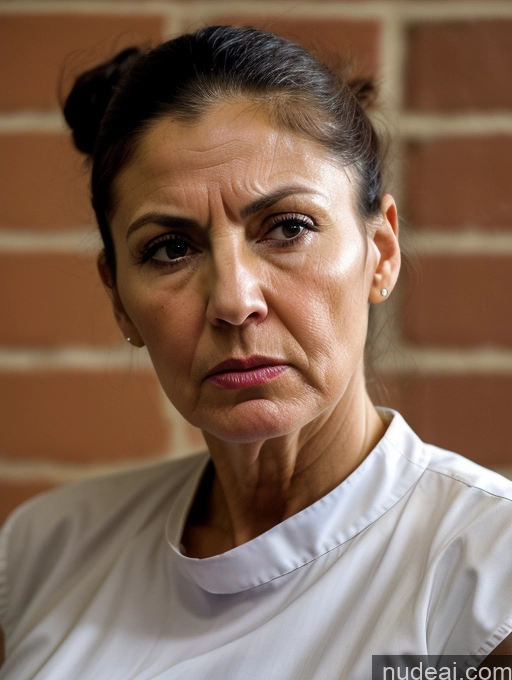 related ai porn images free for Milf Huge Boobs Skinny Short 60s Angry Black Hair Hair Bun Jewish Prison Dress Traditional Front View