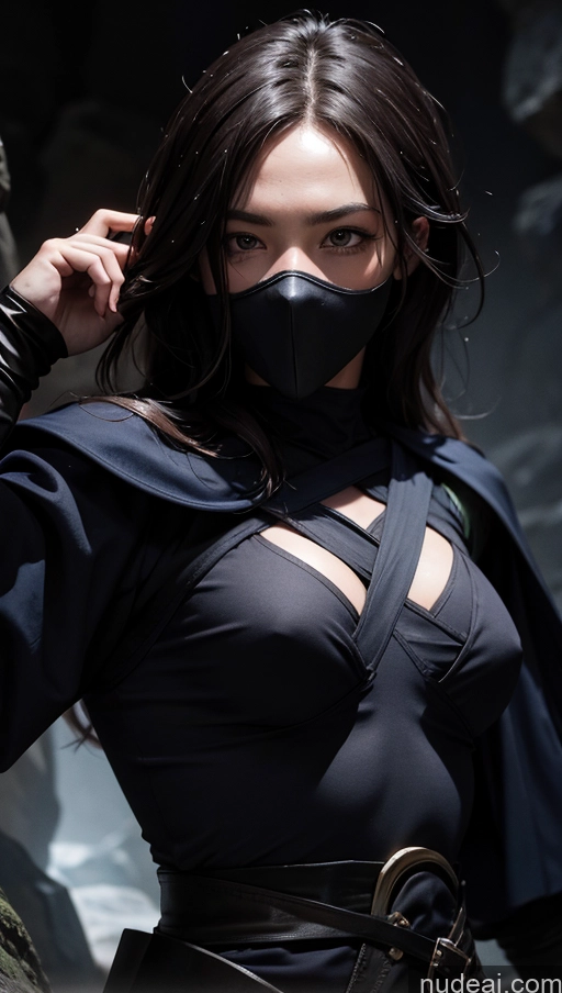 related ai porn images free for Close-up View Cave Dark Lighting Serious Superhero Ninja