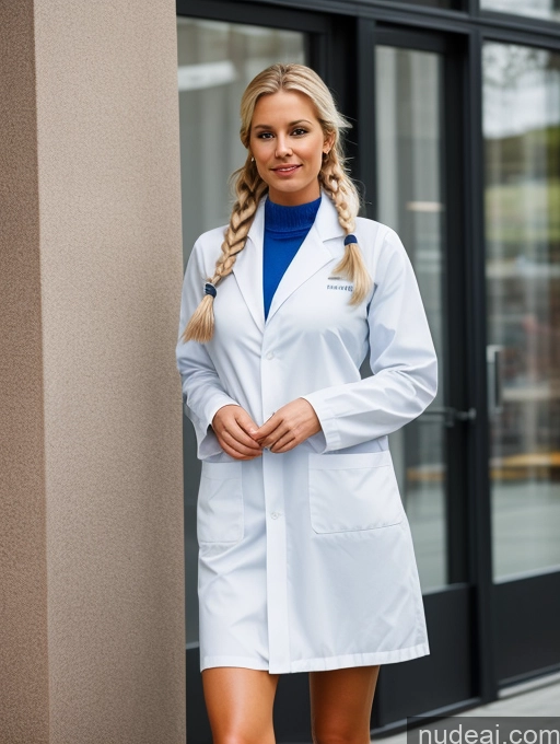 related ai porn images free for Huge Boobs Perfect Body Tanned Skin Blonde Scandinavian Pigtails Lab Coat