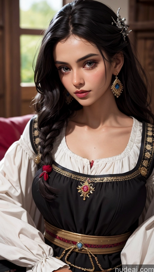 related ai porn images free for Close-up View Dirndl Indian Long Hair Black Hair Dark Skin Medieval