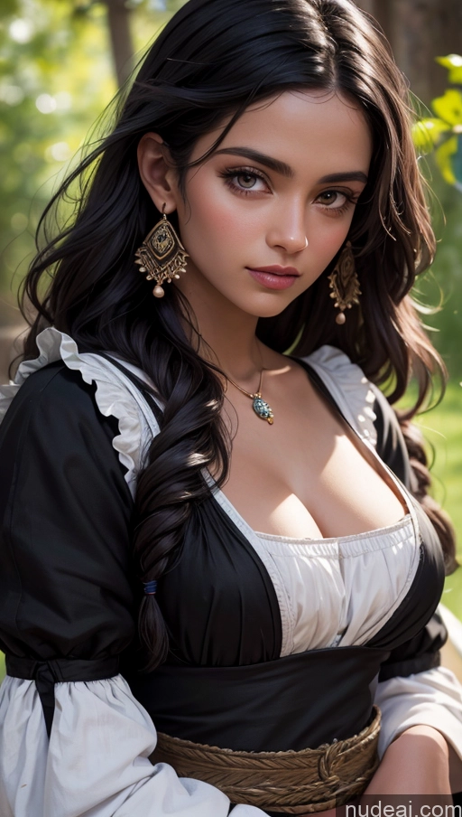 related ai porn images free for Close-up View Dirndl Indian Long Hair Black Hair Dark Skin Medieval