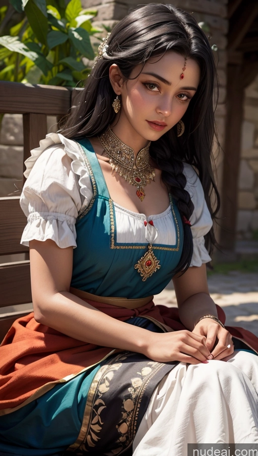 related ai porn images free for Close-up View Dirndl Indian Long Hair Black Hair Dark Skin Medieval