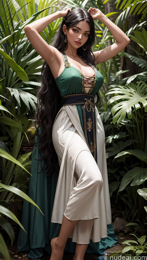 related ai porn images free for Close-up View Dirndl Indian Long Hair Black Hair Dark Skin Medieval Jungle T-pose