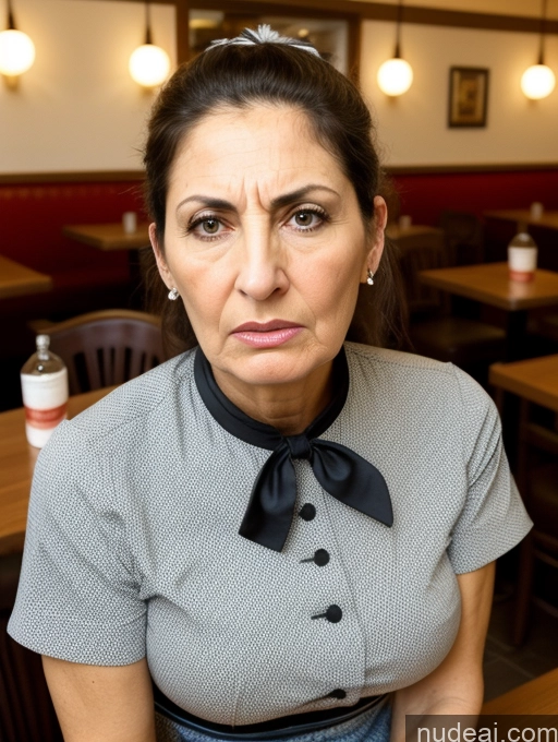 related ai porn images free for Milf Skinny Short Busty 60s Angry Black Hair Ponytail Jewish Restaurant Front View Dress Waitress Traditional
