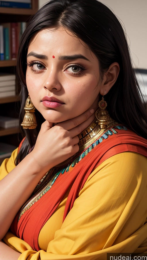 related ai porn images free for Close-up View Office Fat Egyptian Serious Sad Salwar
