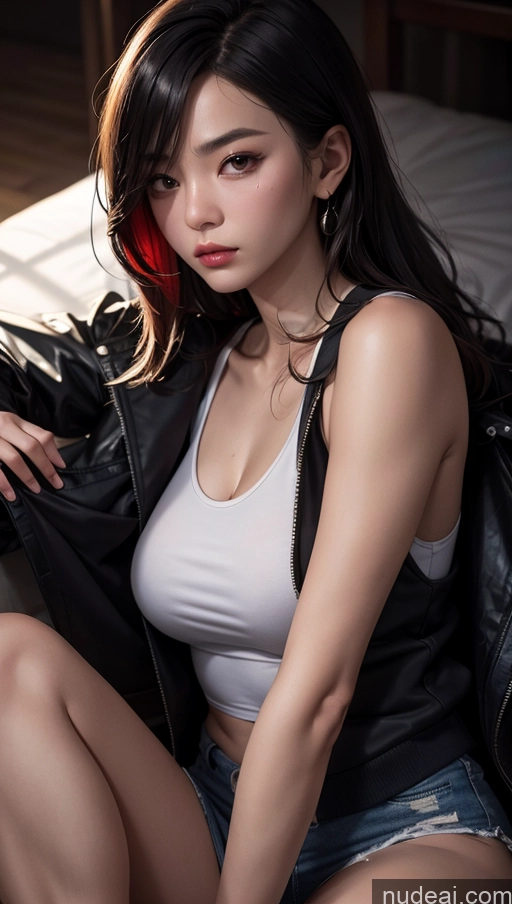 related ai porn images free for Tank Top Close-up View Jacket Dark Lighting Chinese