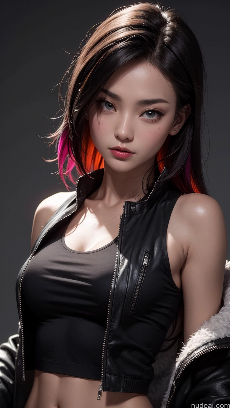 related ai porn images free for Tank Top Close-up View Jacket Dark Lighting Chinese