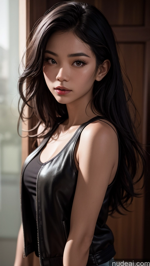 related ai porn images free for Tank Top Close-up View Jacket Dark Lighting Filipina