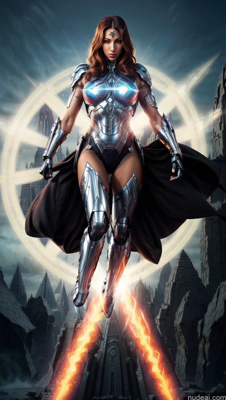 related ai porn images free for Cyborg Several Perfect Boobs Muscular Abs Egyptian Surrealist Superhero Regal Powering Up Has Wings