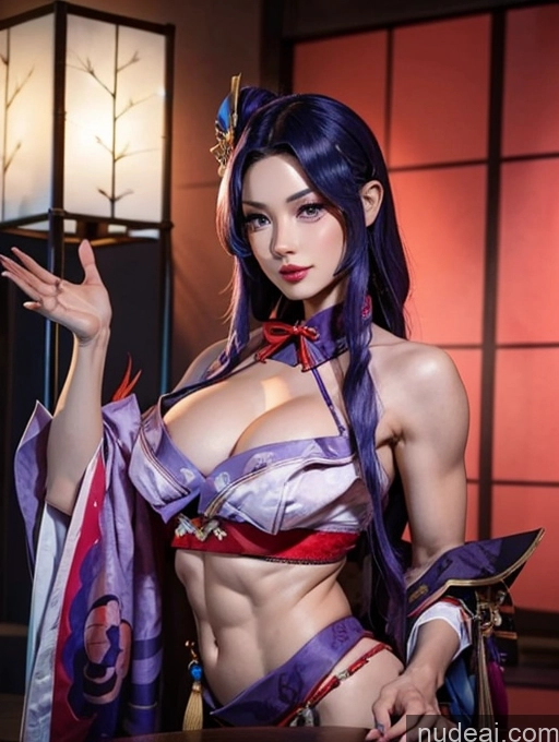 related ai porn images free for Muscular Pubic Hair Long Hair Purple Hair Detailed Raiden Shogun: Genshin Impact Cosplayers Bodybuilder Geisha Abs Perfect Body 20s Sports Bra