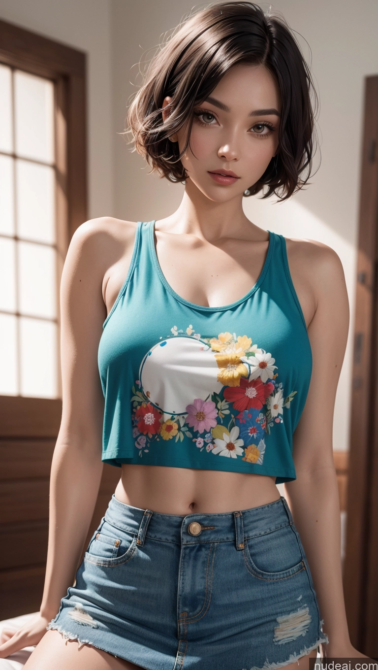 related ai porn images free for Close-up View Big Hips Mini Skirt Tank Top Short Hair