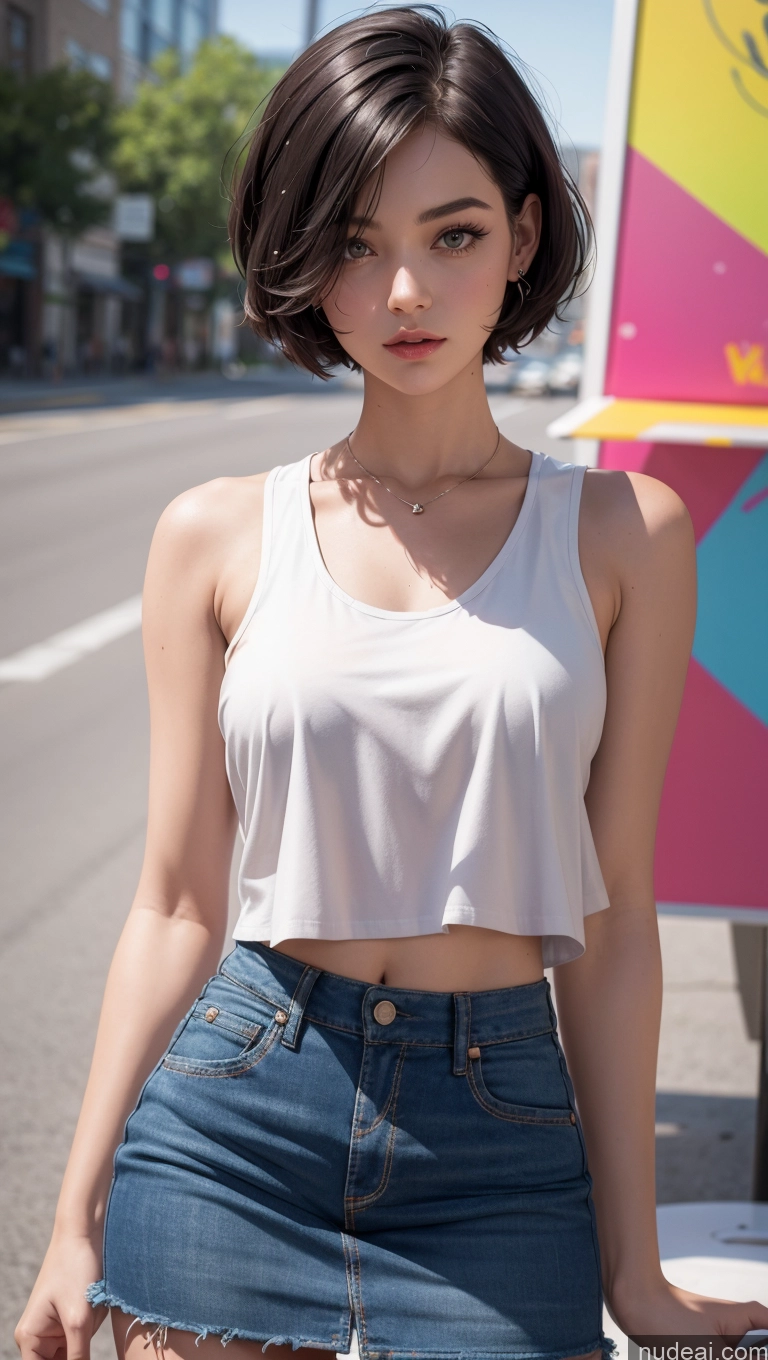 related ai porn images free for Close-up View Big Hips Mini Skirt Tank Top Short Hair