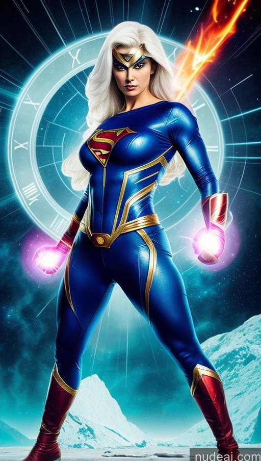 related ai porn images free for Several Abs White Hair Superhero 30s Muscular Superheroine Perfect Boobs Surrealist Dynamic View Powering Up