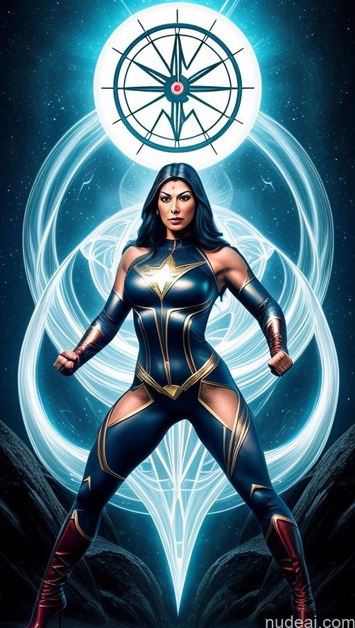 related ai porn images free for Several Abs White Hair Superhero 30s Muscular Perfect Boobs Surrealist Dynamic View Powering Up Superheroine