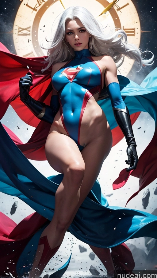 related ai porn images free for Several Abs White Hair Superhero 30s Muscular Perfect Boobs Surrealist Dynamic View Powering Up Superheroine