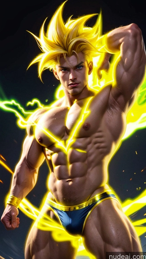 related ai porn images free for Several Abs Muscular Perfect Boobs Dynamic View Powering Up Super Saiyan Bodybuilder 40s Neon Lights Clothes: Yellow