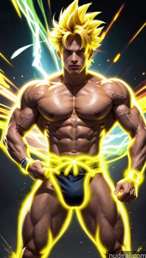 related ai porn images free for Several Abs Muscular Perfect Boobs Dynamic View Powering Up Super Saiyan Bodybuilder 40s Neon Lights Clothes: Yellow