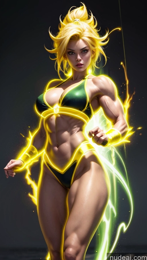 related ai porn images free for Several Abs Muscular Perfect Boobs Dynamic View Powering Up Super Saiyan 40s Neon Lights Clothes: Yellow Woman