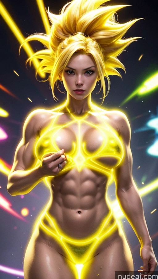 related ai porn images free for Several Abs Muscular Perfect Boobs Dynamic View Powering Up Super Saiyan 40s Neon Lights Clothes: Yellow Woman
