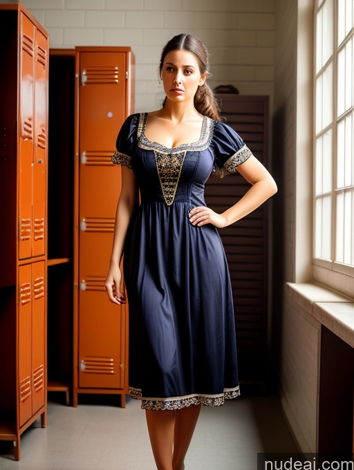 related ai porn images free for Woman One Busty Skinny Short 30s Shocked Brunette Ponytail French Locker Room Front View Dress Traditional Nightgown Victorian