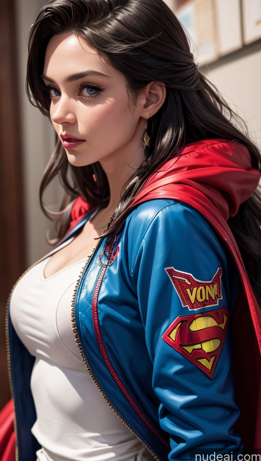 related ai porn images free for Close-up View Superhero Dress Jacket Long Hair